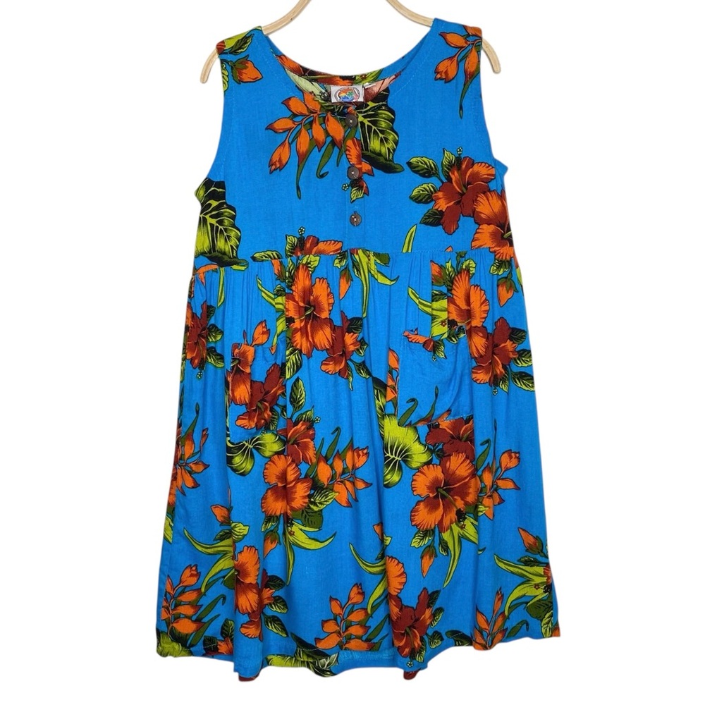 Girls Blue Hawaiian Dress size 8